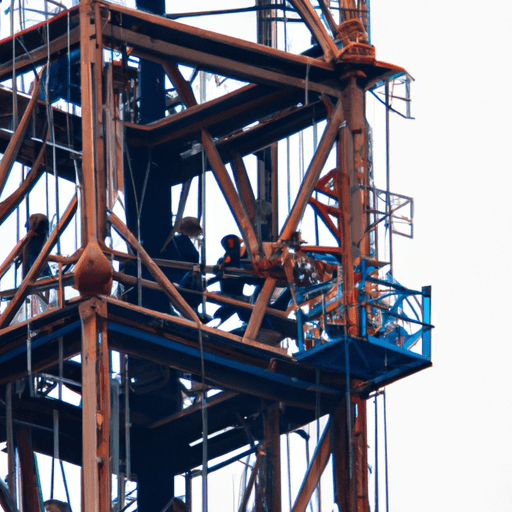 צילומים של פועלים במהלך בניית המגדל