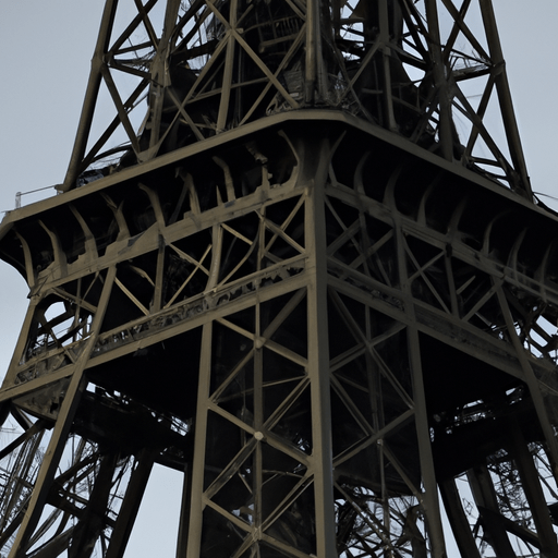 צילום חיצוני של מגדל אייפל, המציג את המבנה האייקוני שלו