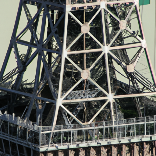 מסגרת הפלדה המורכבת של מגדל אייפל בלאס וגאס במהלך בנייתו