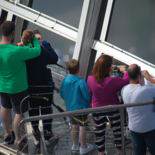 משפחה נהנית מהנוף הנשקף ממרפסת התצפית של מגדל אייפל