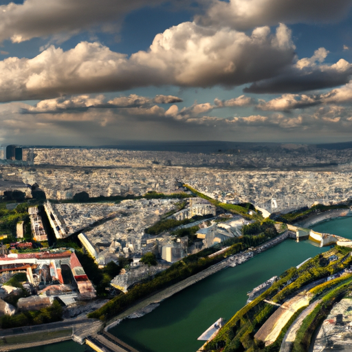 נוף פנורמי עוצר נשימה של פריז ממרפסת התצפית של המגדל