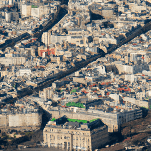 הנוף המדהים של פריז מהנקודה הגבוהה ביותר של מגדל אייפל