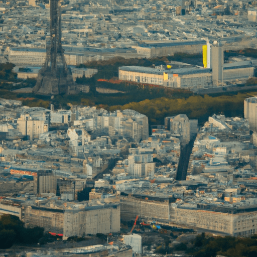 נוף פנורמי של פריז ממרומי מגדל אייפל, המציג את הנוף המדהים הנגיש דרך המעליות