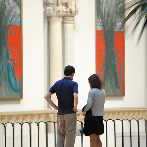 מבקרים שמתפעלים מהאמנות במוזיאון הגראנד פאלה או הפטיט פאלה